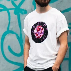 Pelimerkki-T-Paita Unisex Luonnonvalkoinen