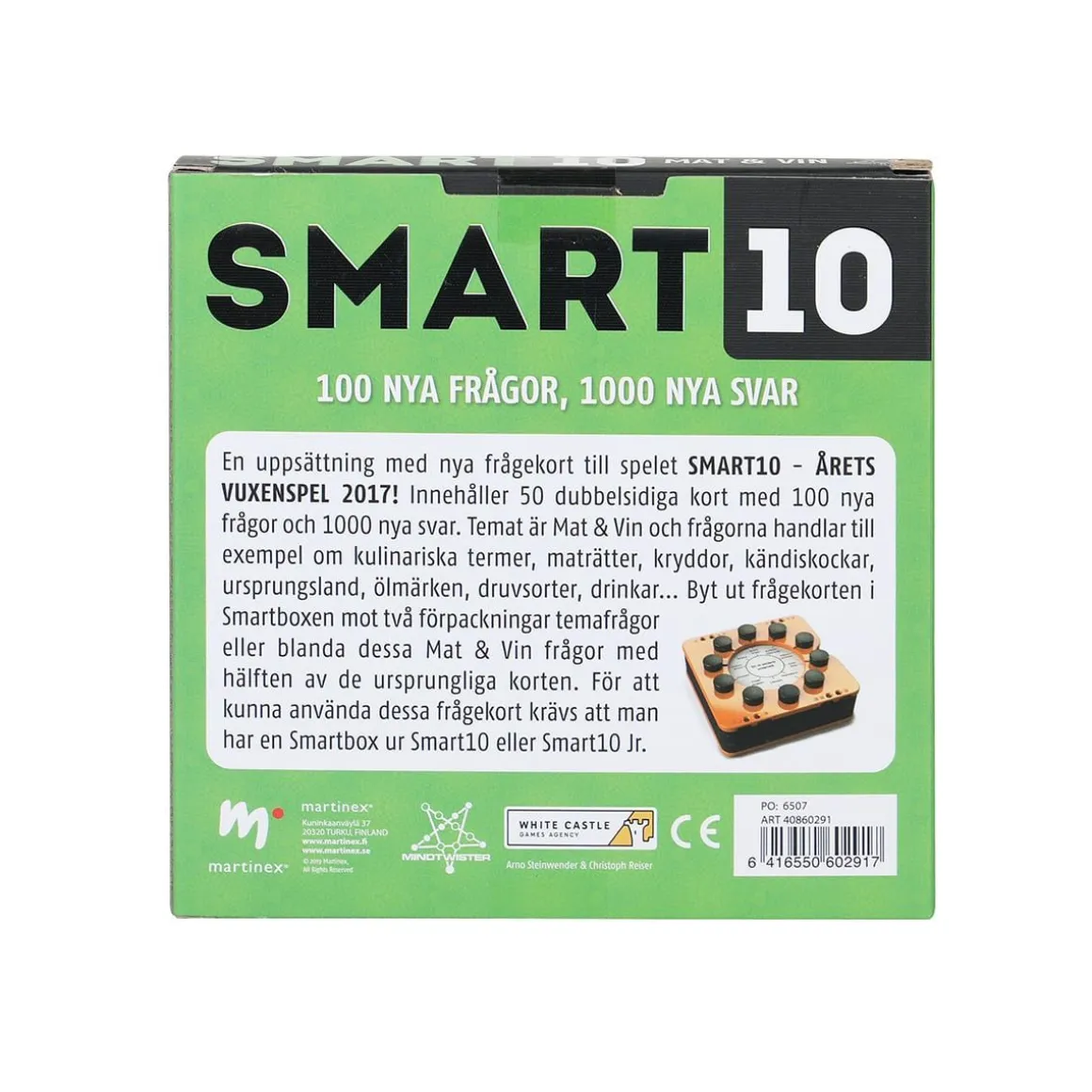 Smart10-Fragekort Mat & Vin (Svenska)