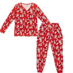 Talviyo-Pyjama Naisten Tummanpunainen