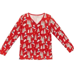 Talviyo-Pyjama Naisten Tummanpunainen