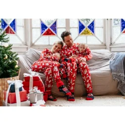 Talviyo-Pyjama Naisten Tummanpunainen